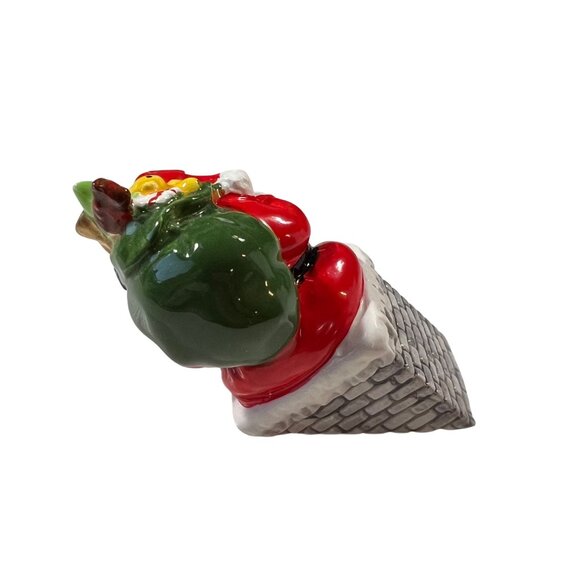 Department 56 Snow Village "Down The Chimney He Goes" Santa Figure - Picture 2 of 5